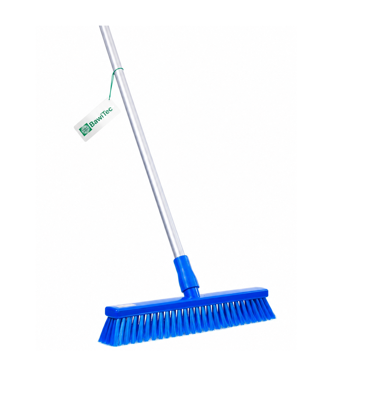 Professional hygiene broom (one-piece) hygiene broom according to HACCP with white or blue aluminum handle