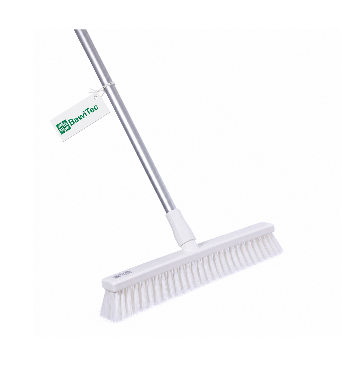 Professional hygiene broom (one-piece) hygiene broom according to HACCP with white or blue aluminum handle