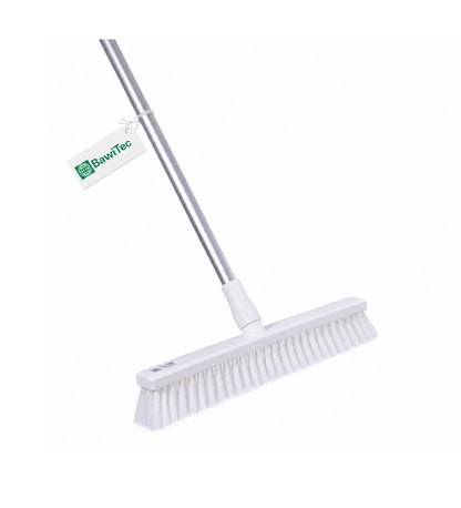 Professional hygiene broom (one-piece) hygiene broom according to HACCP with white or blue aluminum handle