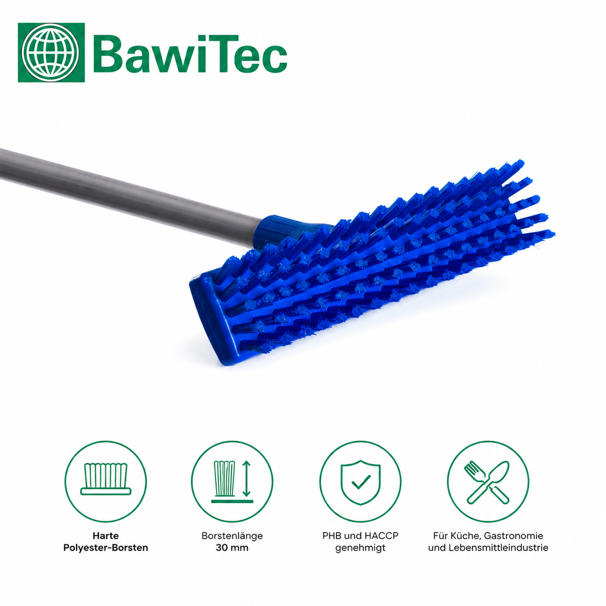 Profi Hygiene Schrubber Wischer weiß blau mit Aluminiumstiel Stiel