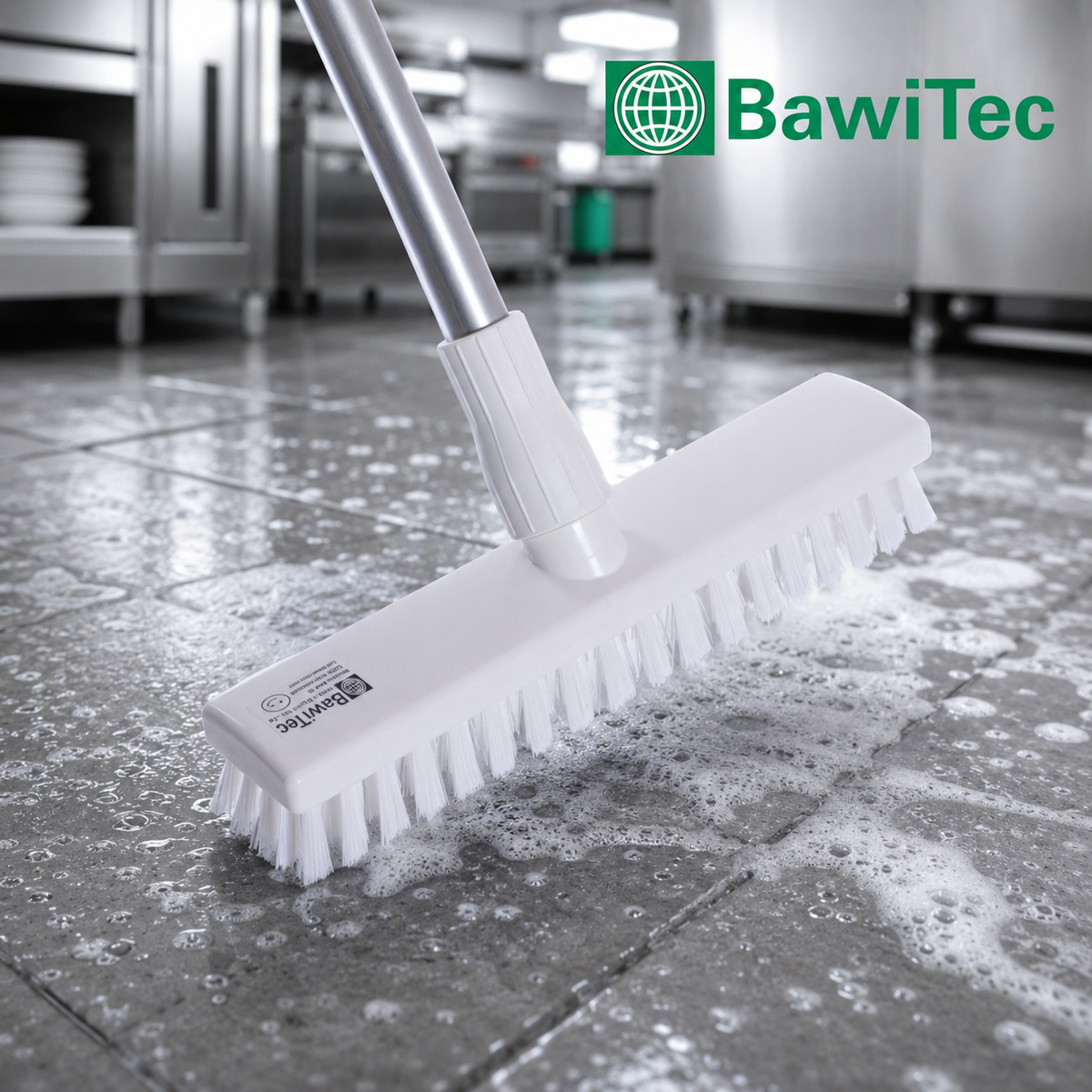 Profi Hygiene Schrubber Wischer weiß blau mit Aluminiumstiel Stiel