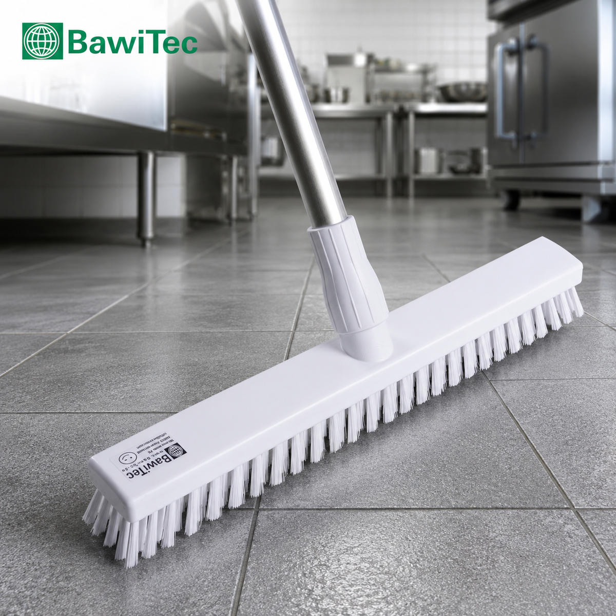 Profi Hygiene Schrubber Wischer weiß blau mit Stiel Aluminiumstiel