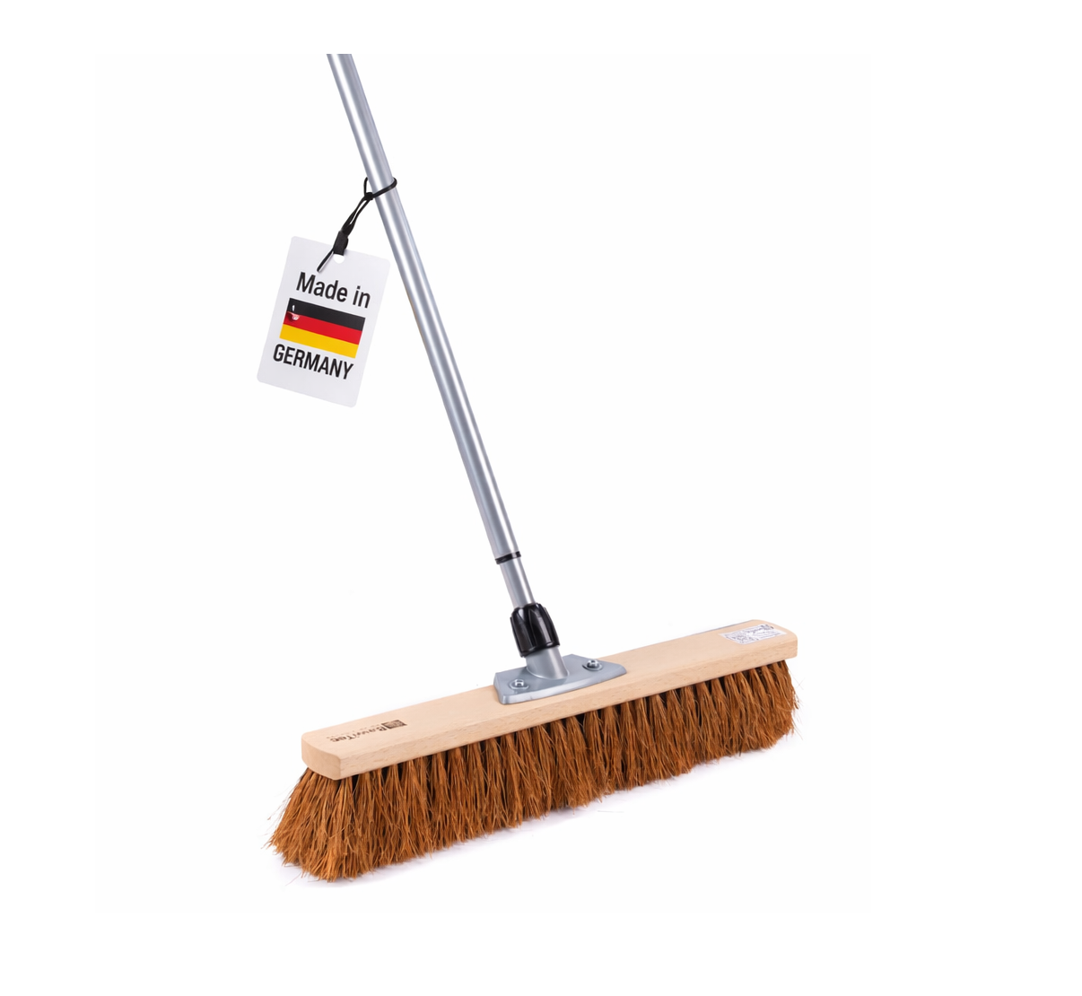 Kokosbesen mit Teleskopstiel stufenlos verstellbar Kehrbesen weiche Kokos-Borsten Besen aus Holz