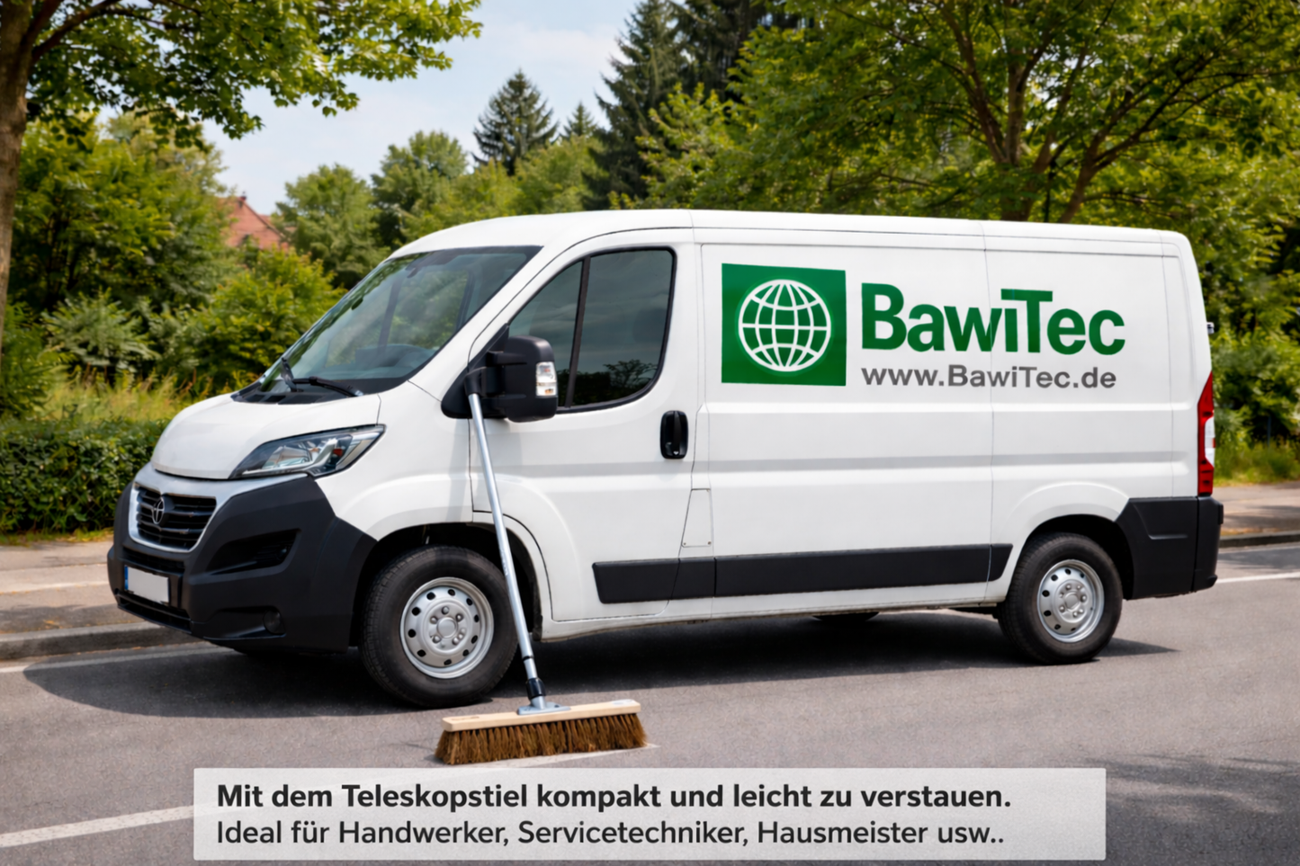 Kokosbesen mit Teleskopstiel stufenlos verstellbar Kehrbesen weiche Kokos-Borsten Besen aus Holz