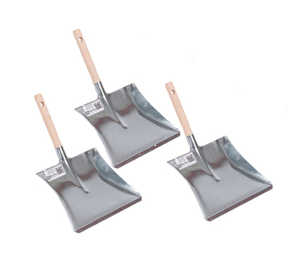 Dustpan standard dustpan galvanized with wooden handle, stable and robust