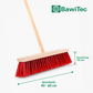Street broom "Maxus" Elaston plastic bristles red with matching handle wooden handle robust and stable