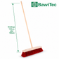Street broom "Maxus" Elaston plastic bristles red with matching handle wooden handle robust and stable