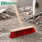 Street broom "Maxus" Elaston plastic bristles red with matching handle wooden handle robust and stable