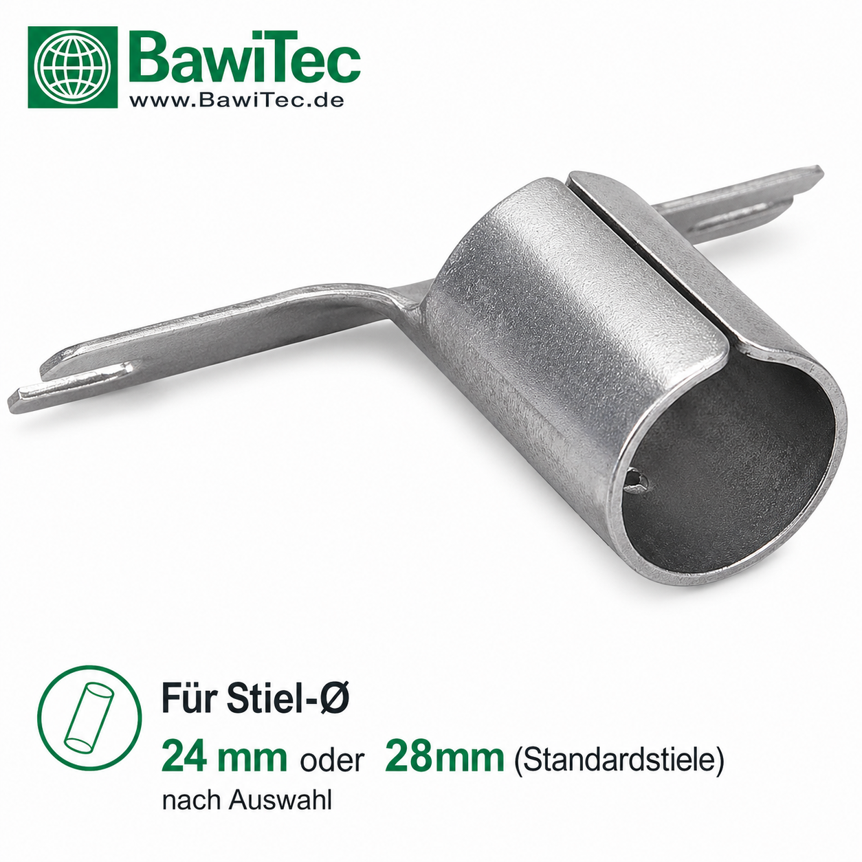 Metallhalter Stielhalter im Set Ø 24mm oder 28mm für Besenstiele Holzstiele Besenstielhalter Metall-Halterung