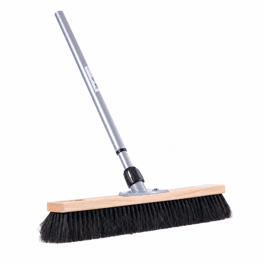 Rosshaarbesen Saalbesen mit Teleskopstiel – Naturhaar 40–60 cm