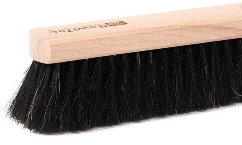 Professional natural hair horsehair broom with handle and plastic holder. Very soft broom and broom handle