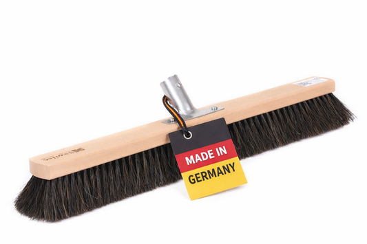 Sehr weicher Saalbesen Naturhaar-Rosshaar-Mischung mit Metallhalter verschraubt ohne Stiel Kehrbesen