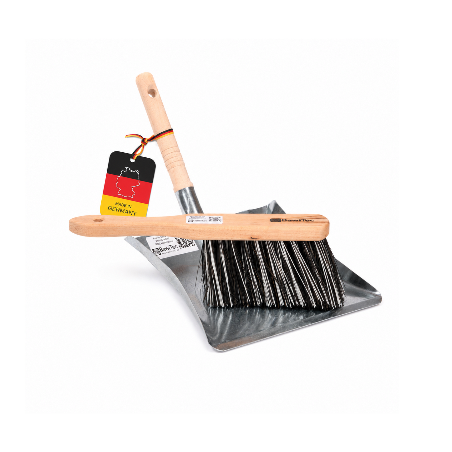 Kehrgarnitur Kehrset 2tlg. OssiBlitz-Borsten-Mix hart Handfeger und Metall-Kehrschaufel Set