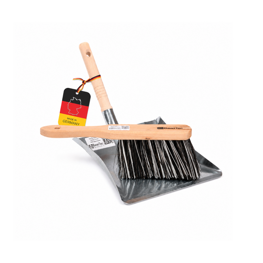 Kehrgarnitur Kehrset 2tlg. OssiBlitz-Borsten-Mix hart Handfeger und Metall-Kehrschaufel Set