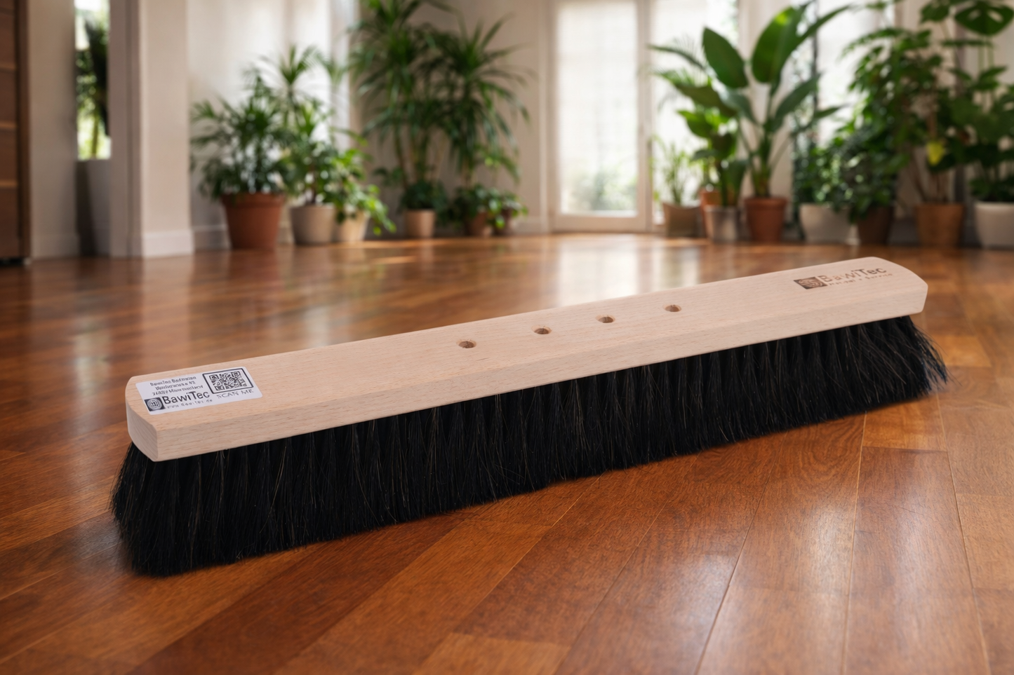 Natural hair horsehair broom with 4-hole change system Hall broom very soft broom