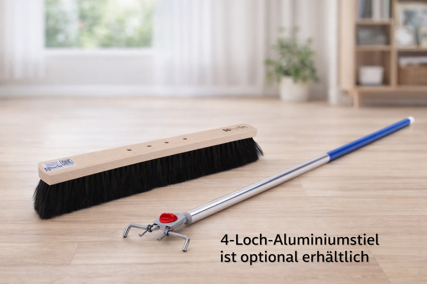 Natural hair horsehair broom with 4-hole change system Hall broom very soft broom