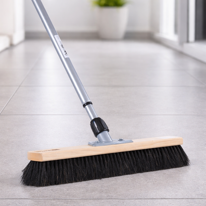 Natural hair horsehair broom with telescopic handle, very soft, hall broom, sweeping broom with metal handle