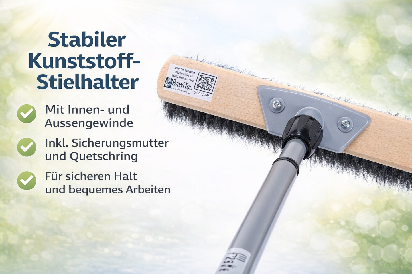 Natural hair horsehair broom with telescopic handle, very soft, hall broom, sweeping broom with metal handle