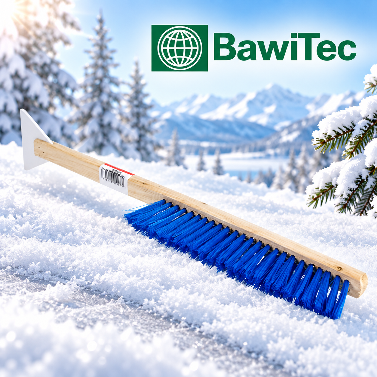 2 Stück Schneehandfeger extra lang mit Eiskratzer Auto Schneefeger