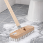 Schrubber 22cm mit Gewinde und passendem Holzstiel 120cm Kunststoff-Borsten weiß
