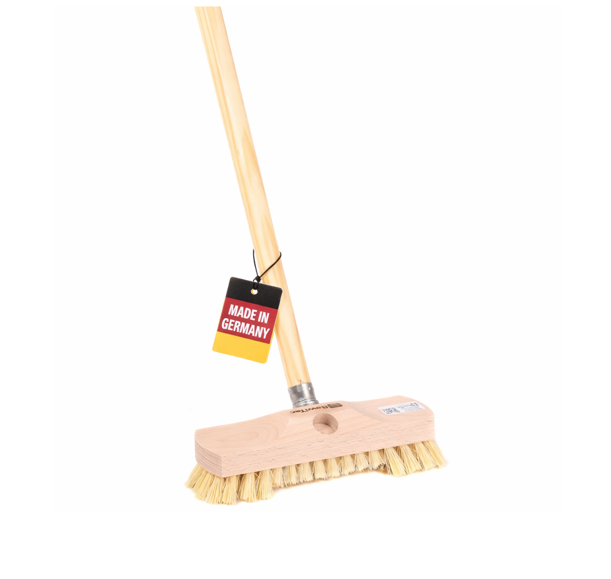 Allzweck Schrubber mit Bart/Borstenrand 22cm Breit mit Gewinde und Holzstiel