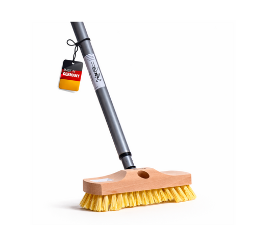 Qualitäts Schrubber mit Bart/Borstenrand und Teleskopstiel 200cm MyprenFibre-Borsten Breite 22cm