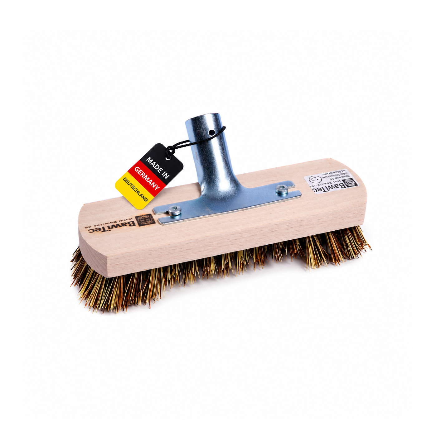 Schrubber 225mm mit harten UnionMix-Borsten, Bart/Borstenrand und Metall-Stielhalter ohne Stiel