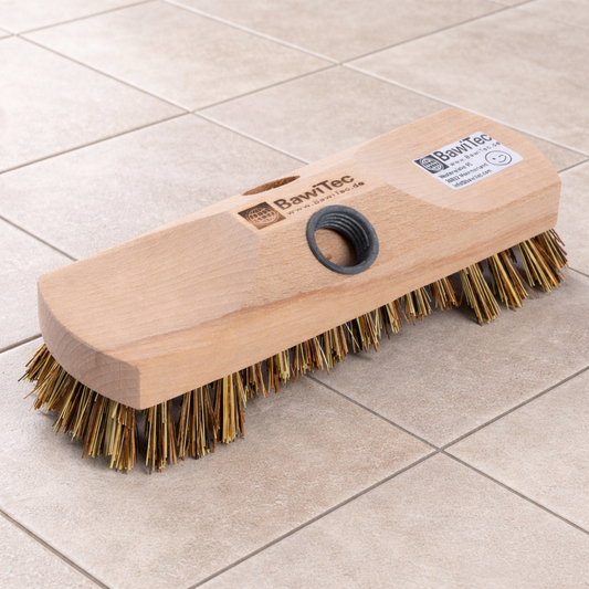 Schrubber mit Bart/Rand 22cm Breit mit Metallgewinde harte UnionMix-Borsten Scheuerbürste