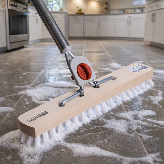 Schrubber Wischer schmale form 4-Loch-Wechselsystem 30cm Breit weiße PPN-Borsten