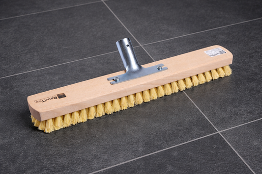 Breiter Schrubber mit Metall-Stielhalter 40cm Naturfibre-Borsten XXL-Bodenschrubber