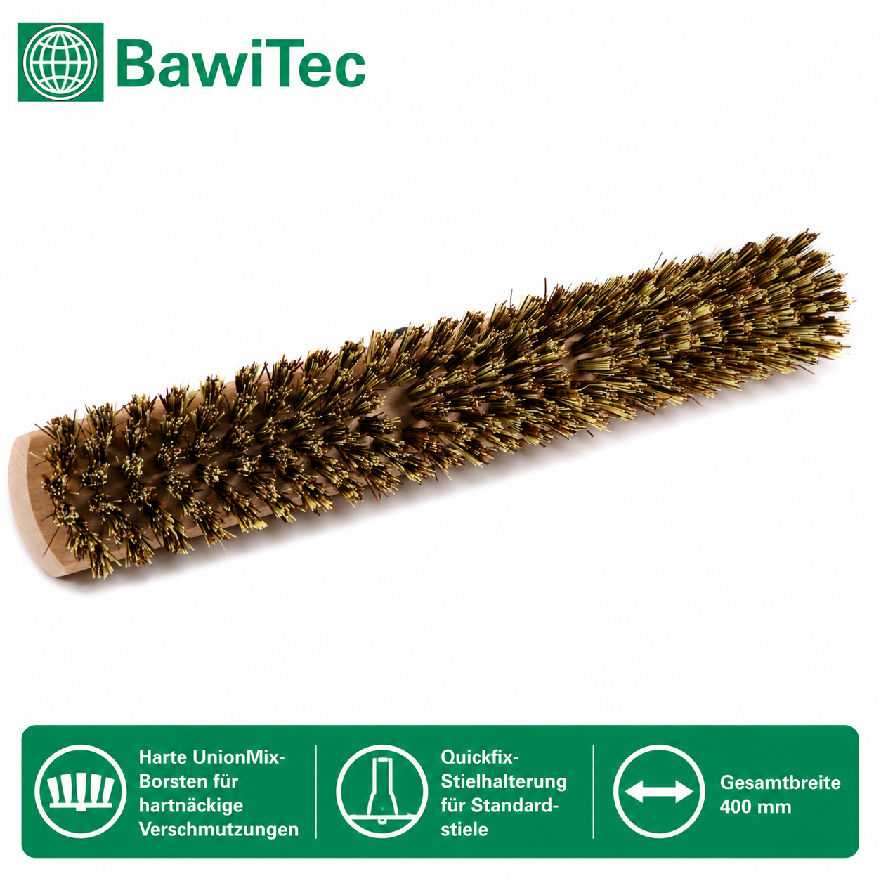 Professional scrubber large-capacity scrubber 40cm with plastic holder screwed without handle wooden scrubber