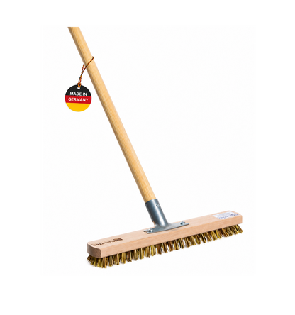 Professional large area scrubber 40cm wide with metal holder and wooden handle 140cm long 