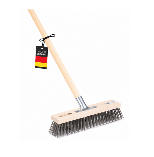 Steel wire broom 30cm with metal holder and handle wooden handle length 140cm 160cm scratch broom
