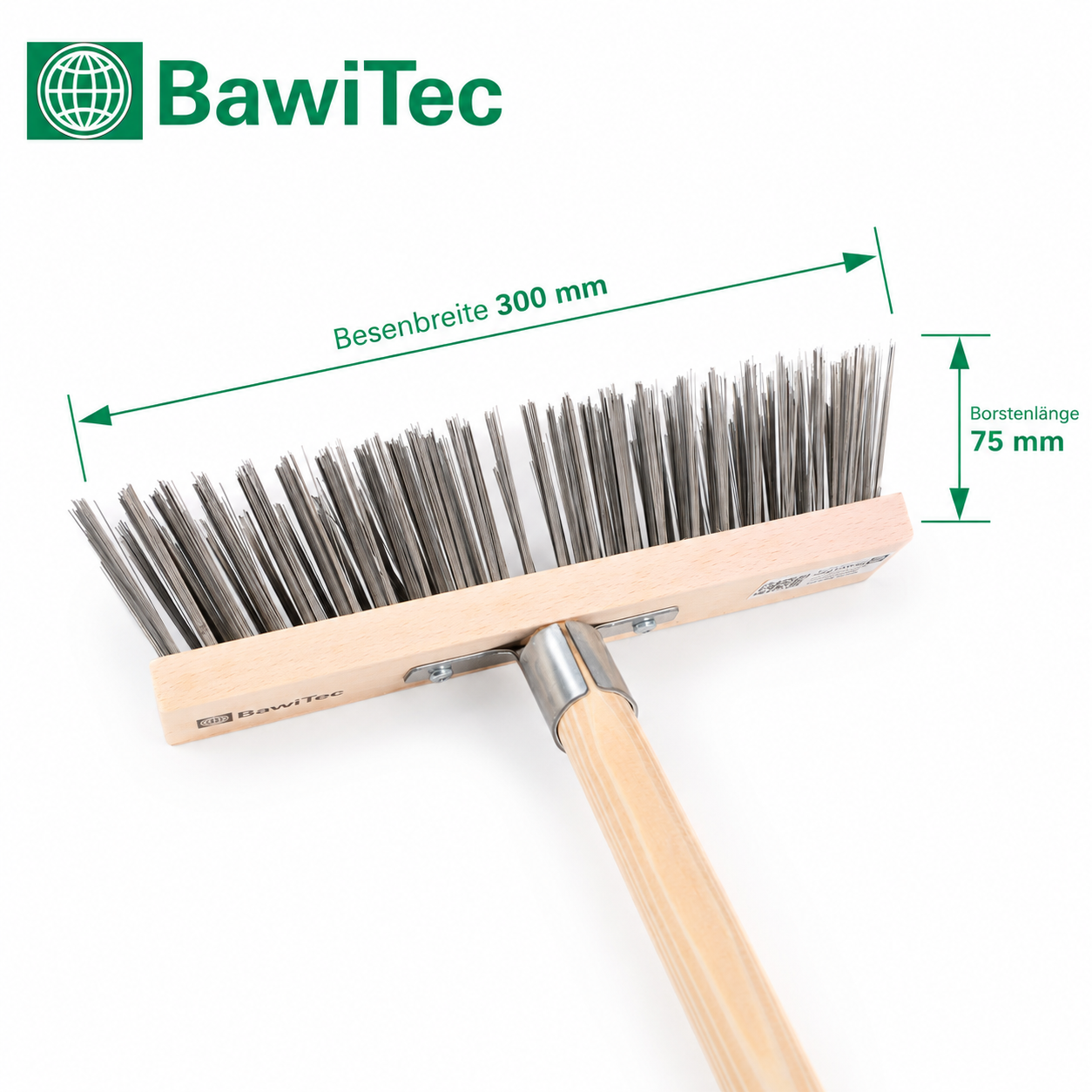 Steel wire broom 30cm with metal holder and handle wooden handle length 140cm 160cm scratch broom