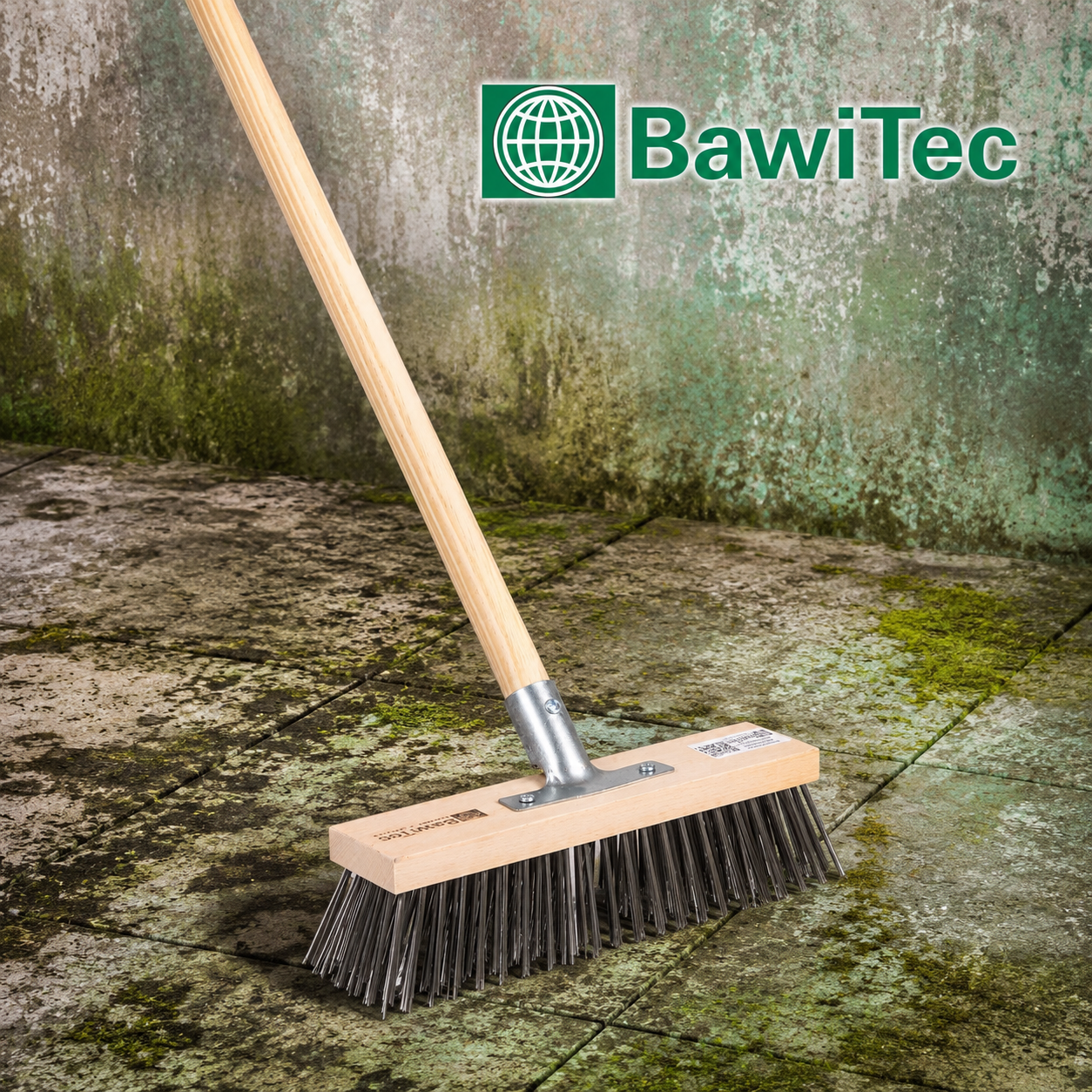 Steel wire broom 30cm with metal holder and handle wooden handle length 140cm 160cm scratch broom