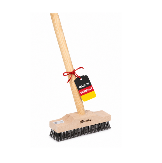Stahldrahtschrubber Drahtborsten Schrubber mit Stiel Holzstiel