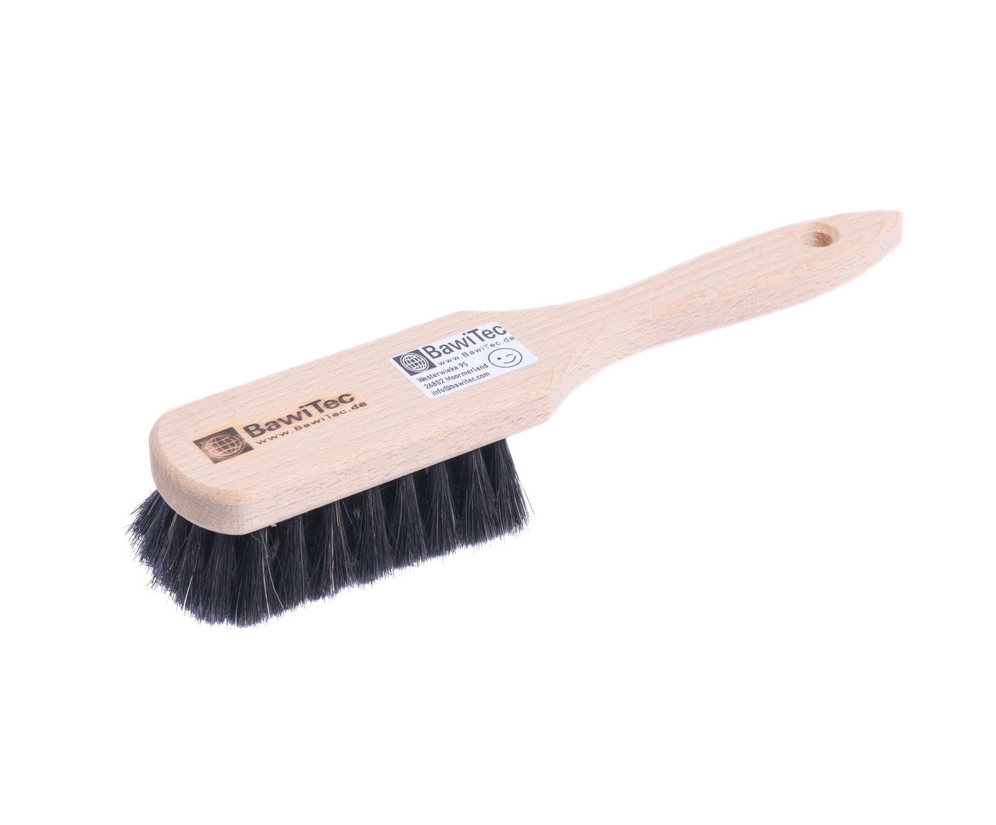 Holz Stielbürste 265mm sehr weiche Rosshaar-Naturhaar-Borsten mit Bart/Rand Reinigungsbürste