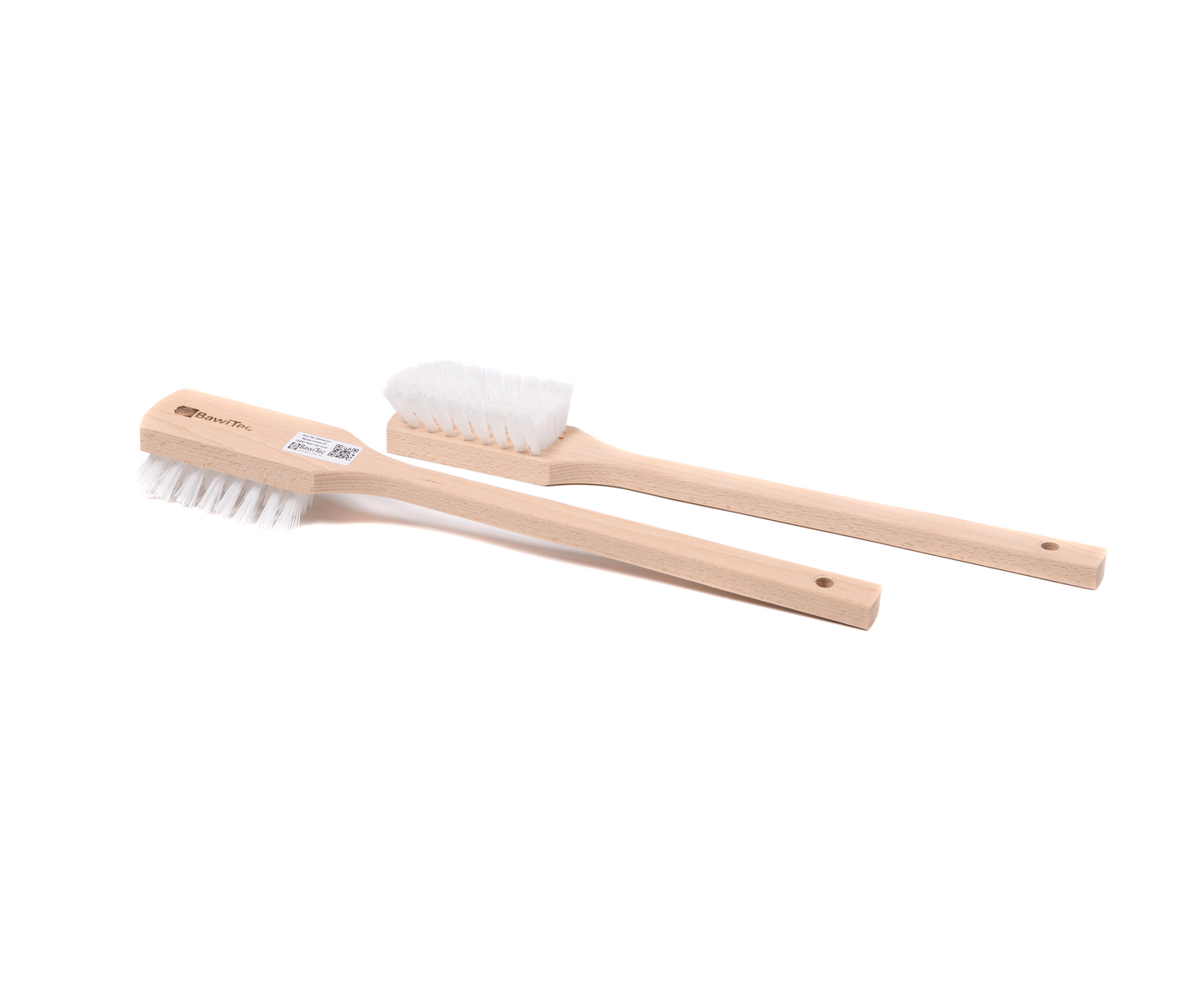 Pack of 2 long-handled cleaning brushes 425 mm ppn bristles white