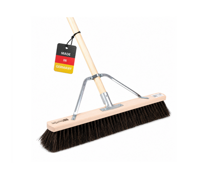 Professioneller Straßenbesen Arenga nass/öl-beständig  mit Stielstabilisator und Holzstiel Besenstiel stabiler Besen