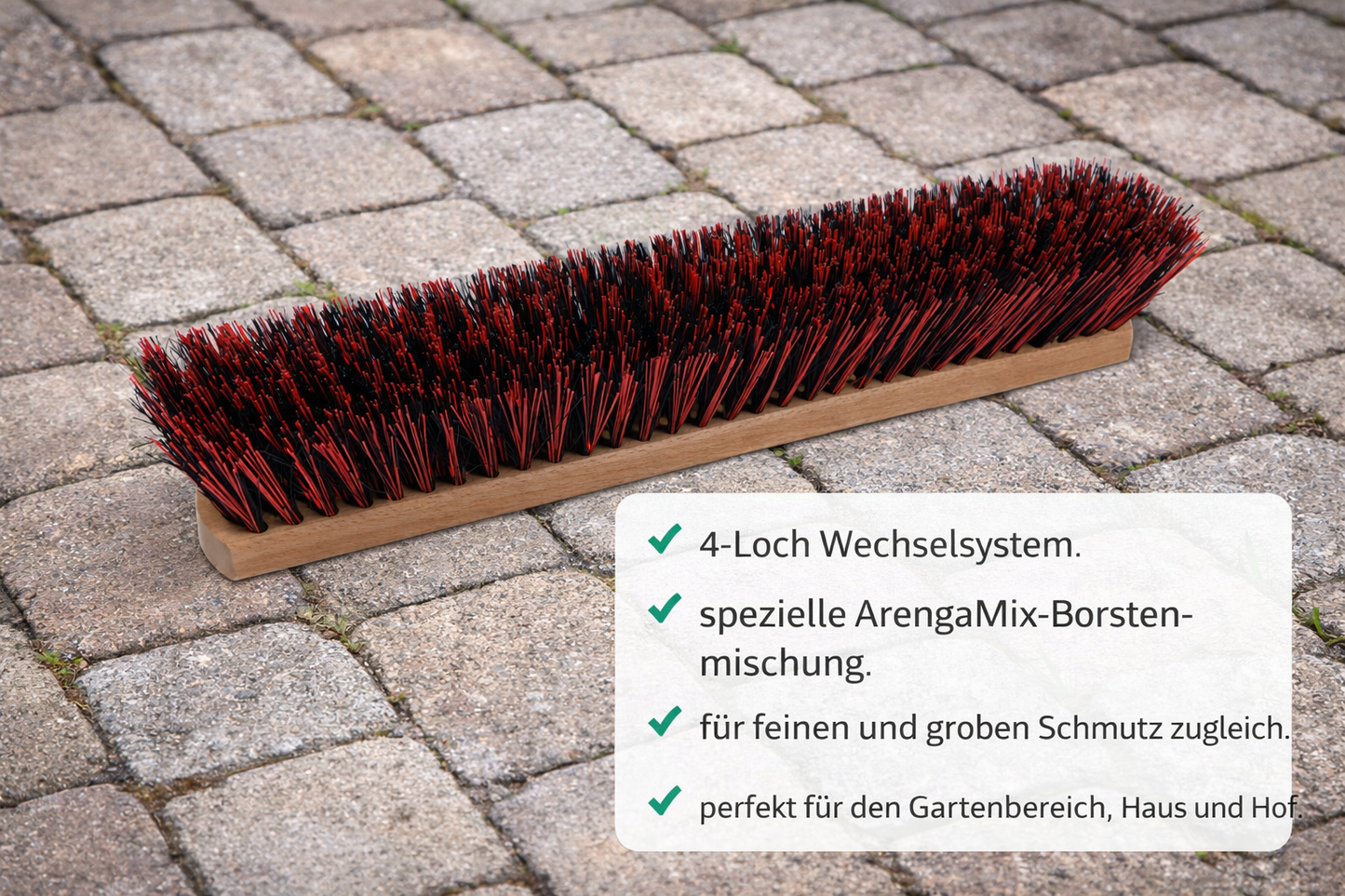 Professional street broom ArengaMix bristles with 4-hole change system sweeping broom broom without handle