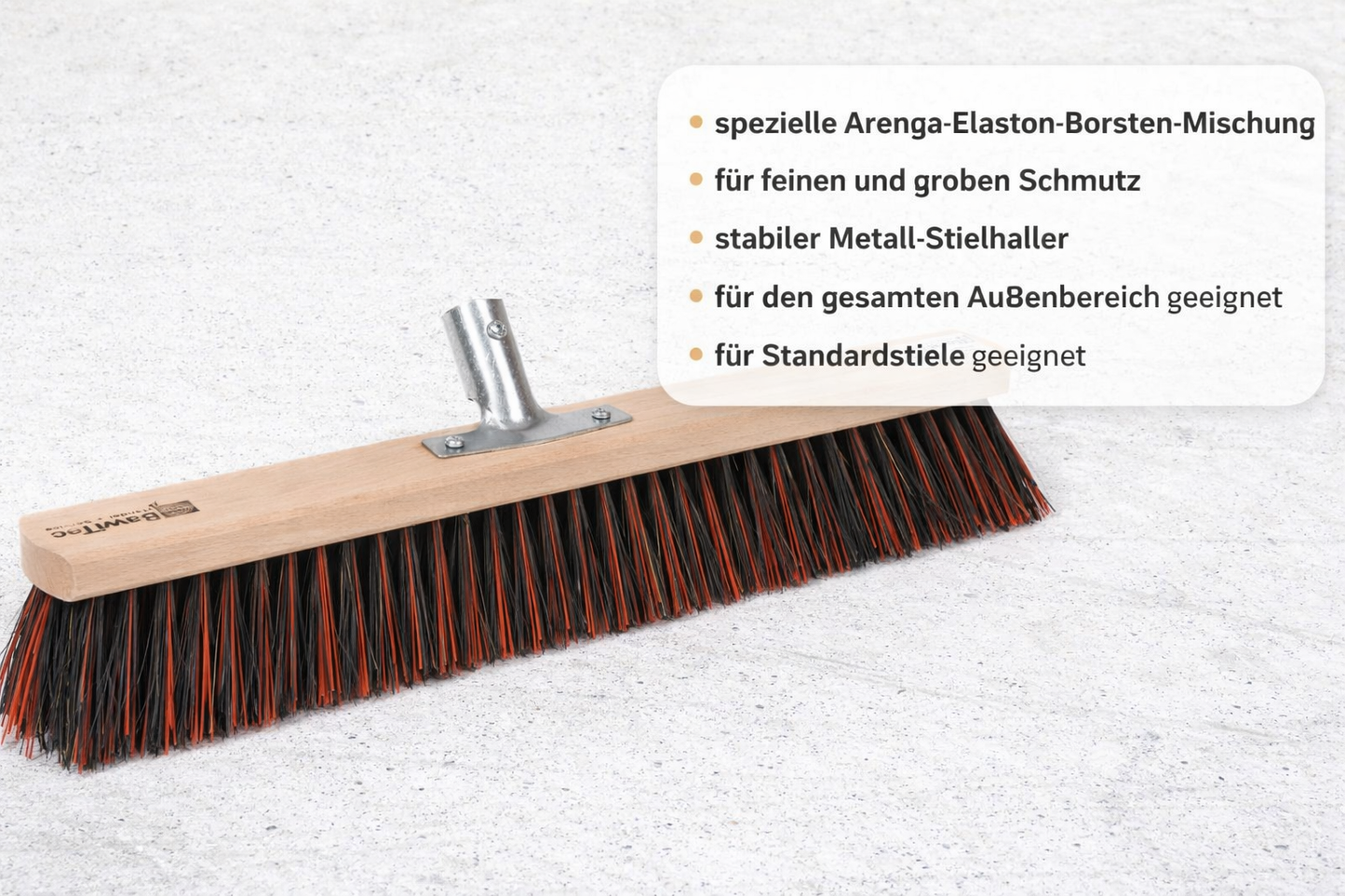 Profi Straßenbesen ArengaMix-Borsten mit Metallhalter verschraubt Allzweckbesen Kehrbesen ohne Stiel