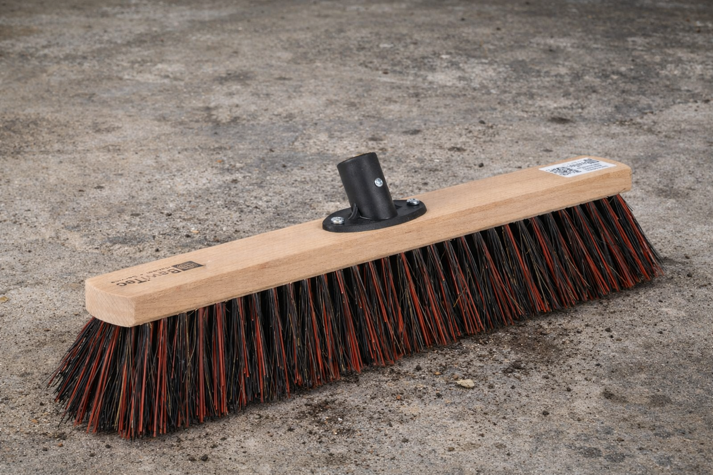Professional street broom ArengaMix bristles with plastic handle holder for coarse and fine dirt
