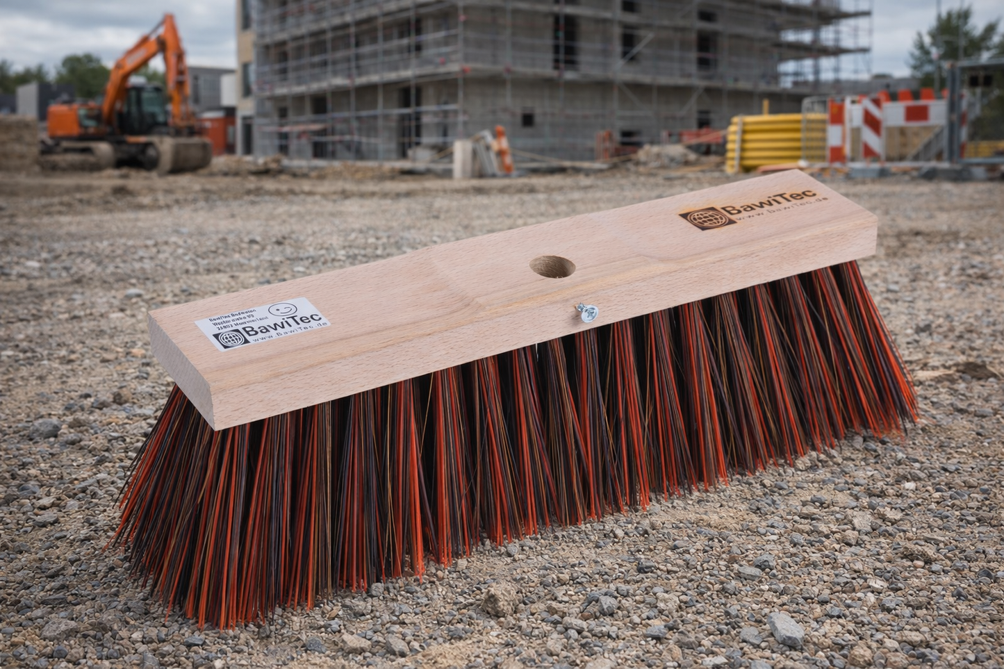 Robuster Straßenbesen BahiaMix-Borsten mit Stielloch Strassenfeger langen Borsten