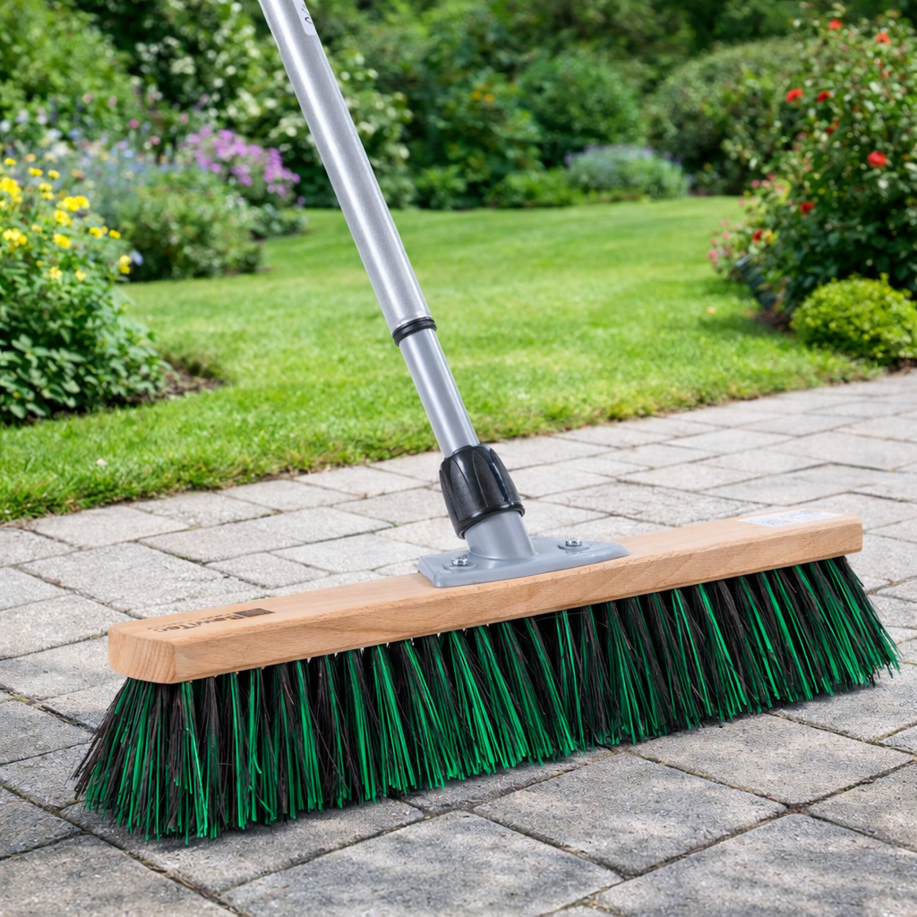 Hochwertiger Allroundbesen mit BawiMix-Borsten Besen mit Teleskopstiel stufenlos verstellbar Straßenbesen Gartenbesen