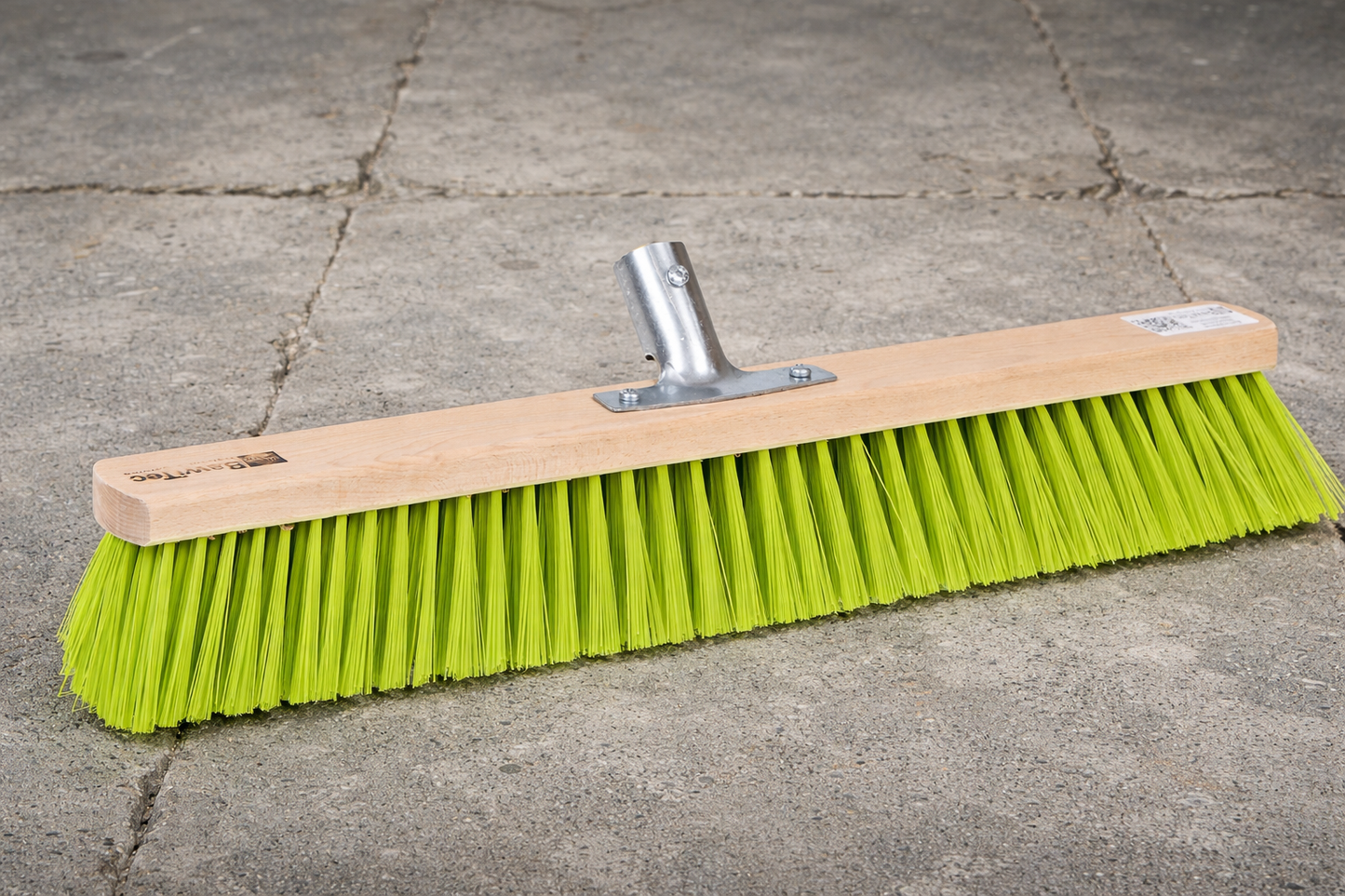 Profi Straßenbesen Elaston-Borsten neongrün mit Metall-Stielhalter Besen Gartenbesen ohne Stiel