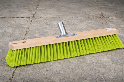 Profi Straßenbesen Elaston-Borsten neongrün mit Metall-Stielhalter Besen Gartenbesen ohne Stiel
