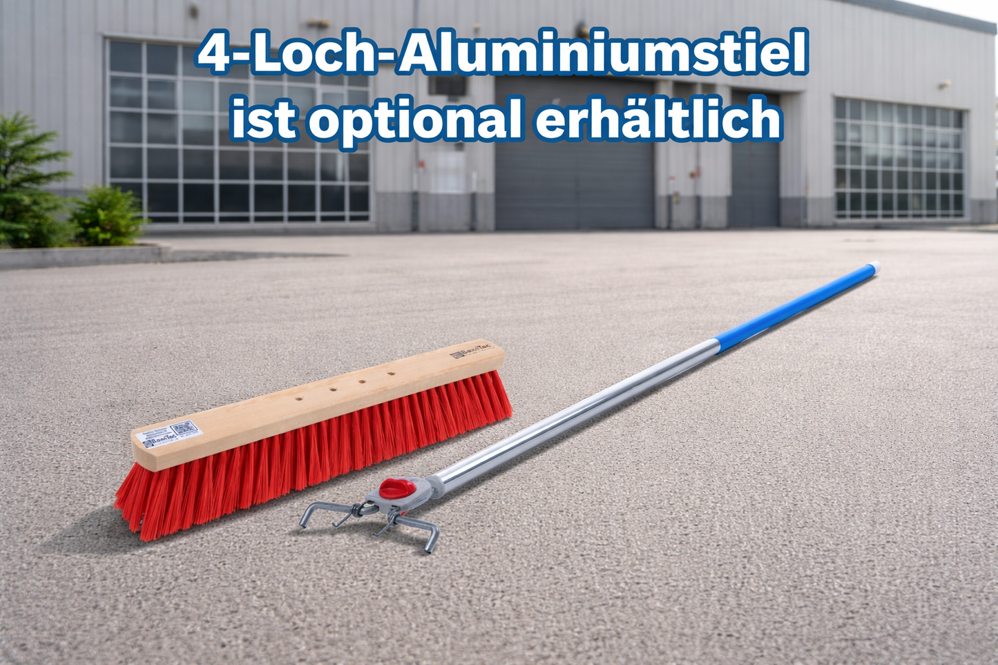 Professional street broom Elaston bristles red with 4-hole change system Broom without handle Scrub broom