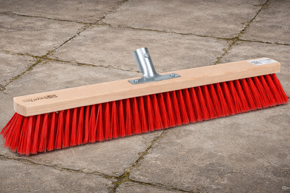 Qualitäts Straßenbesen Elaston-Borsten rot mit Metallhalter verschraubt Besen ohne Stiel