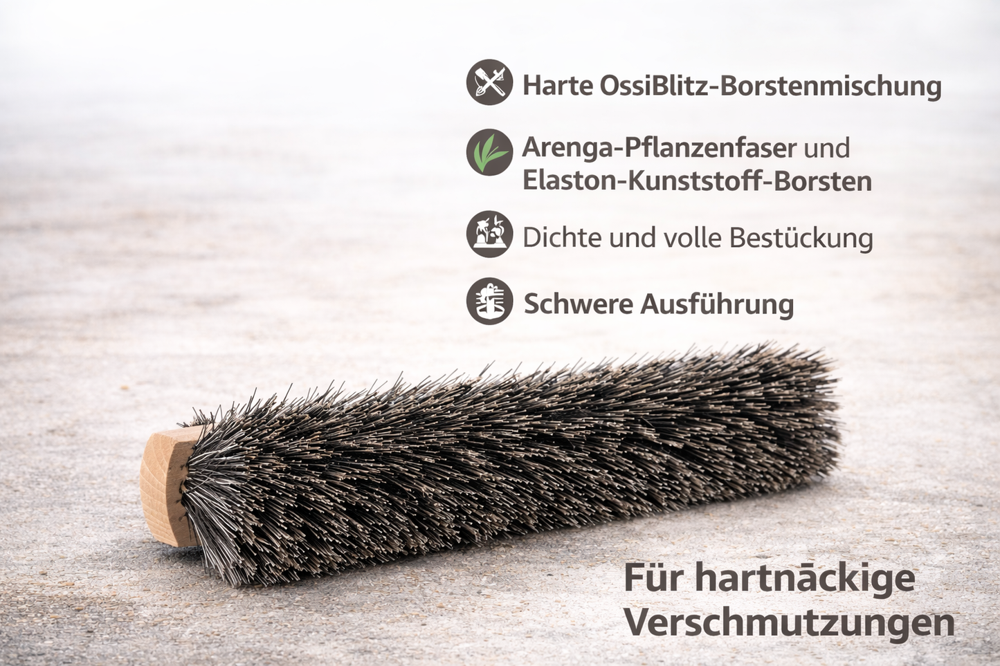 Straßenbesen OssiBlitz Borsten-Mix hart mit Teleskopstiel verstellbarer Stiel Besenstiel Borstenmischung