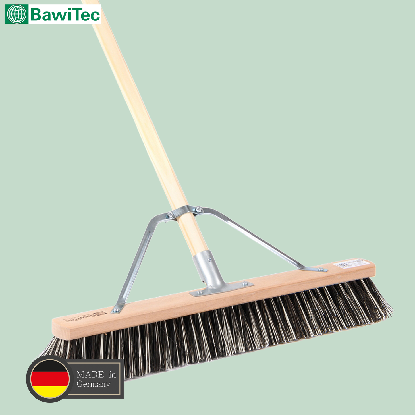 Special broom OssiBlitz broom with handle stabilizer and wooden handle Professional broom heavy duty version